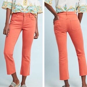 Anthropologie Pilcro High-Rise Bootcut Crop Pants Jeans New Orange Women's Sz 28